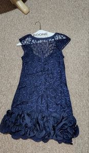 Jessica Simpson Flower Lace Navy Dress